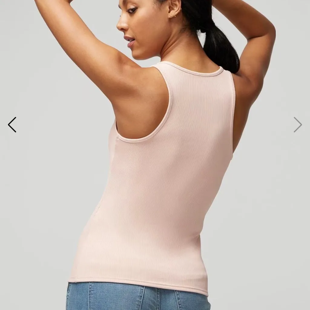 WHBM For Me Ribbed Stretch Tank Top Rose Smoke Pullover Racerback Flattering  XL - Image 7