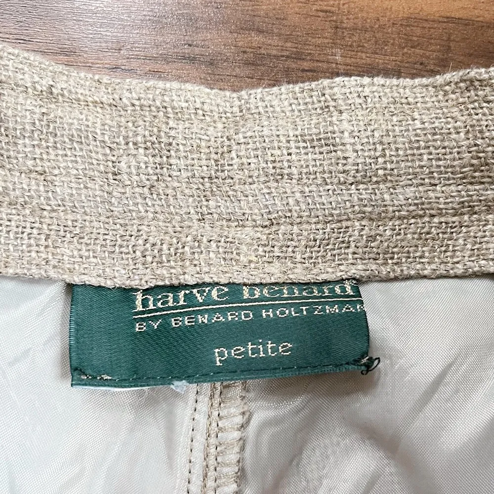 vintage • 90s Harve Benard pants jute burlap paper bag waist tie straight leg - Image 3