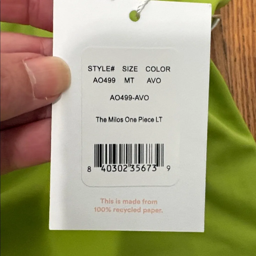 Andie The Milos One Piece LT Swimsuit avocado green size M tall NWT FLAW - Image 4