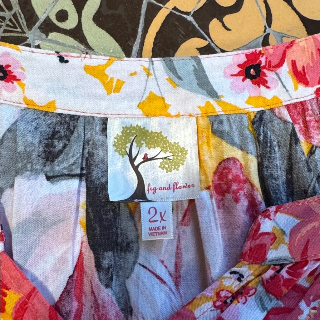 FIG and FLOWER FLORAL PLUS Women's Top - Image 8