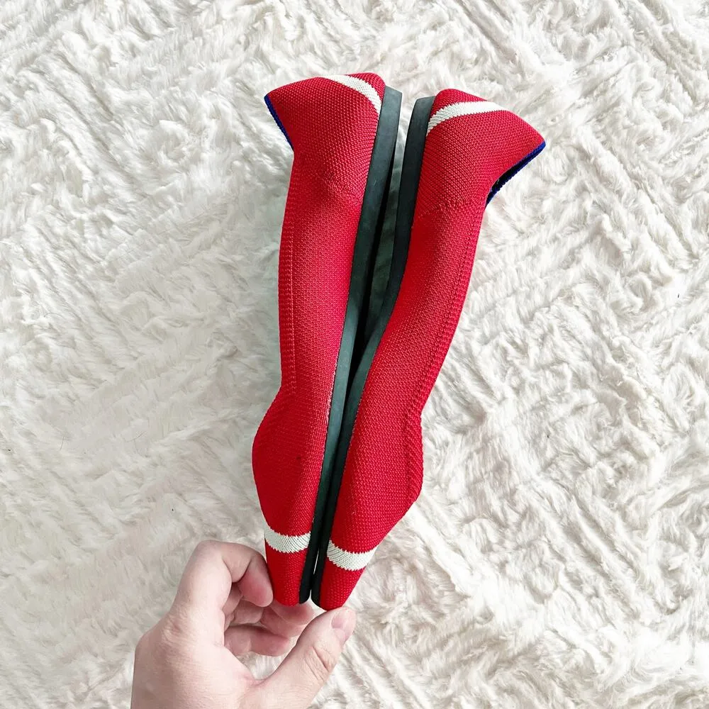 Rothy's The Point in Lollipop Red and White Stripe Size 7.5 - Image 3