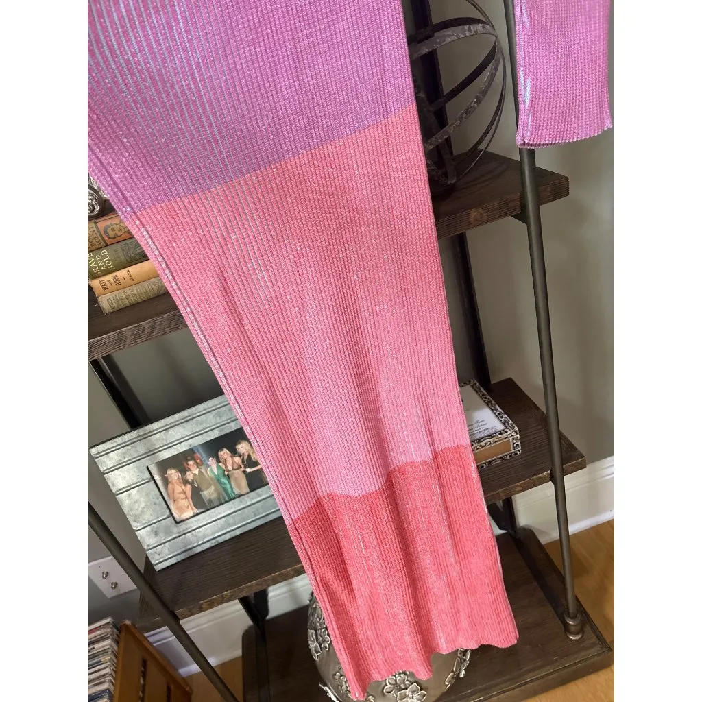 Baobab Ishi Cut Out Knit Maxi Dress Raspberry Womens Size Small Pink - Image 8