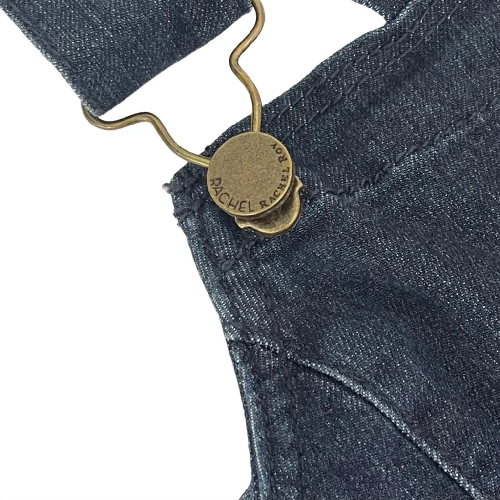 RACHEL Rachel Roy Curvy Crop Skinny Denim Overalls 14W Blue - Image 5