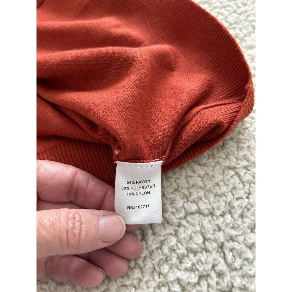 Stitch Fix Love Ellie Sweater Burnt Orange Cross Back Detail Pullover Size M - Image 6