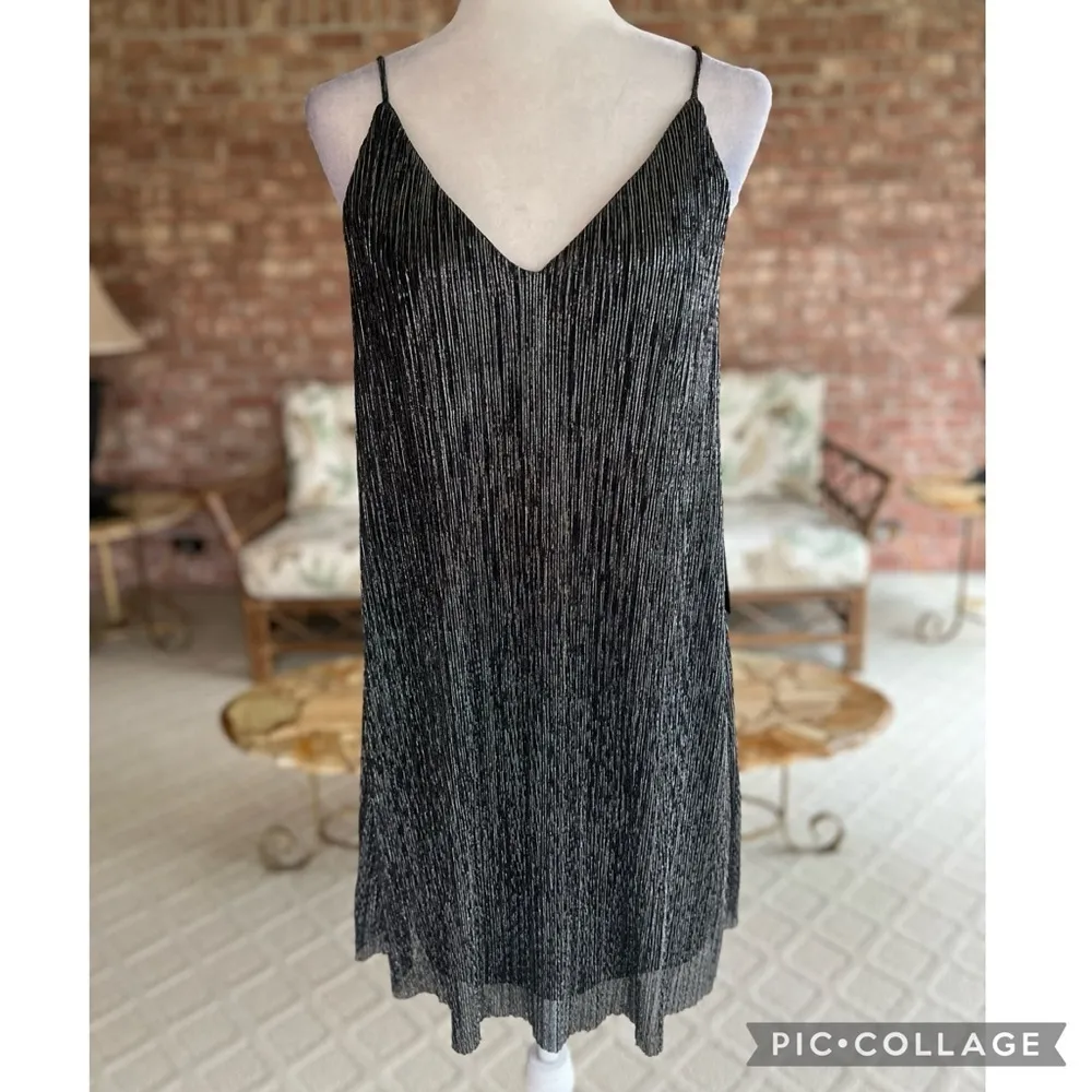 NWT As U Wish Dress Black Silver Metallic Shimmer Mini M Cocktail LBD Party Chic - Image 3