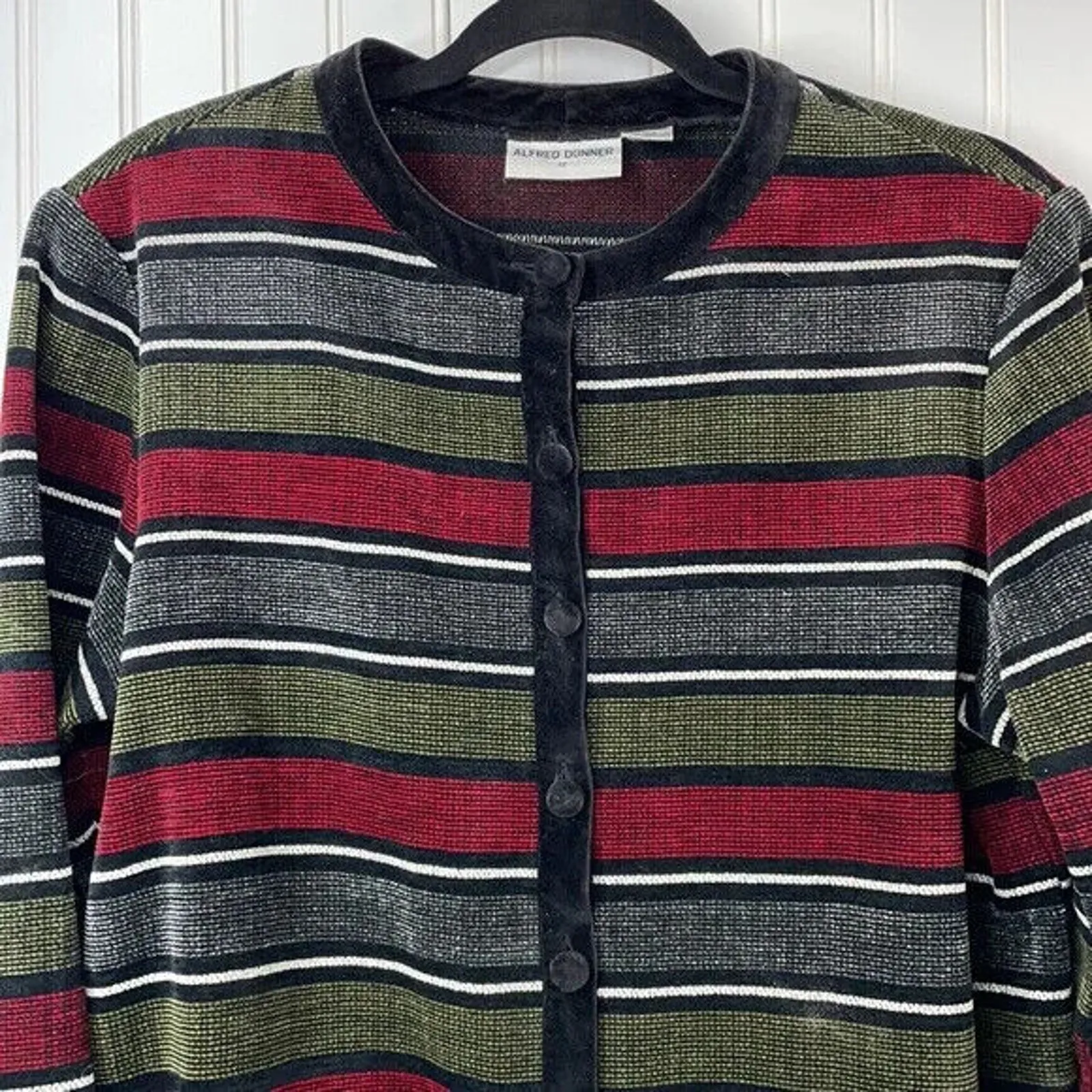 Alfred Dunner Women’s Multicolor Striped Front Button Blazer Jacket Size 12 - Image 2