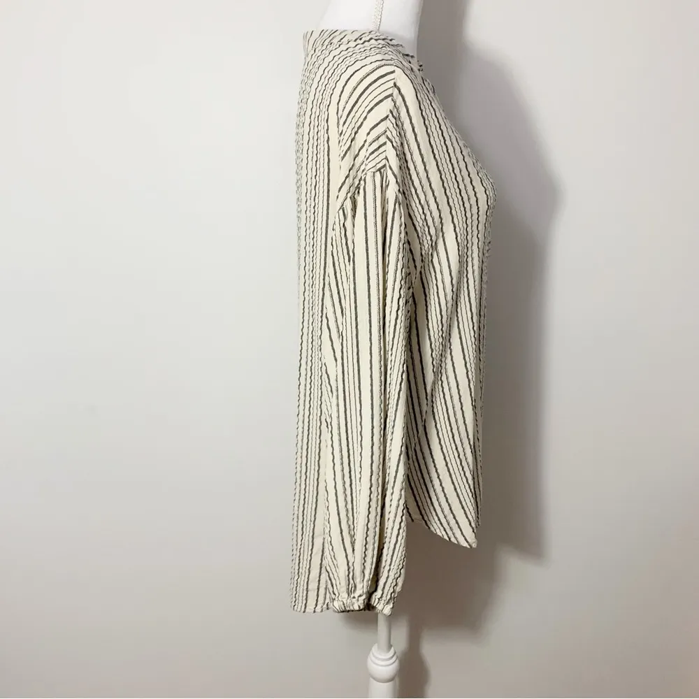 Free People Striped Balloon Sleeve Hi-Low Blouse Size S - Image 11