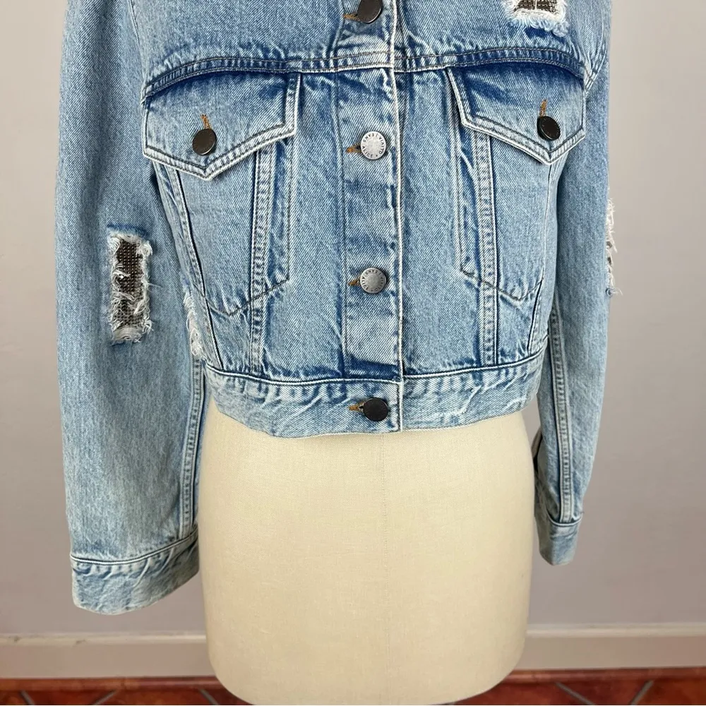 Alice + Olivia Chainmail Crop Boyfriend Fit Jacket - Image 5