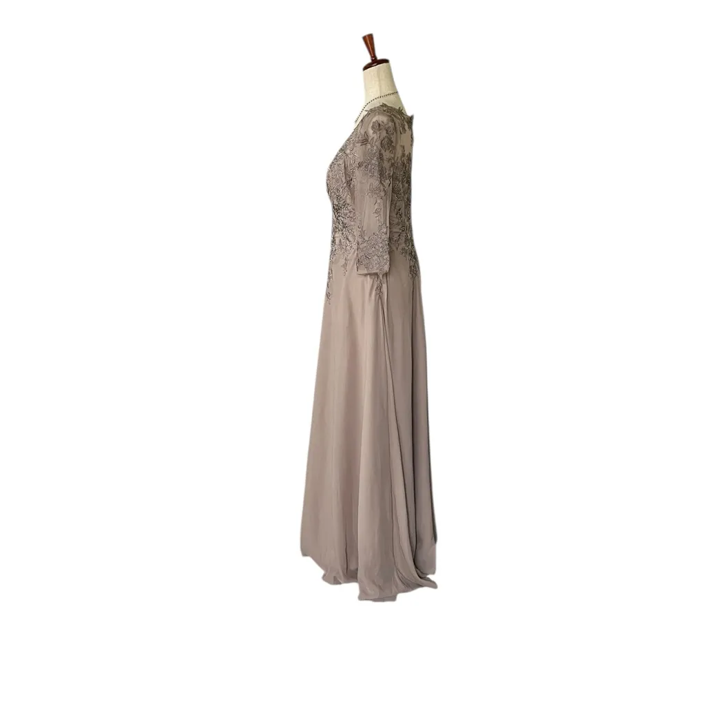 Chiffon Mother of the Bride Lace Applique Dress - Image 12