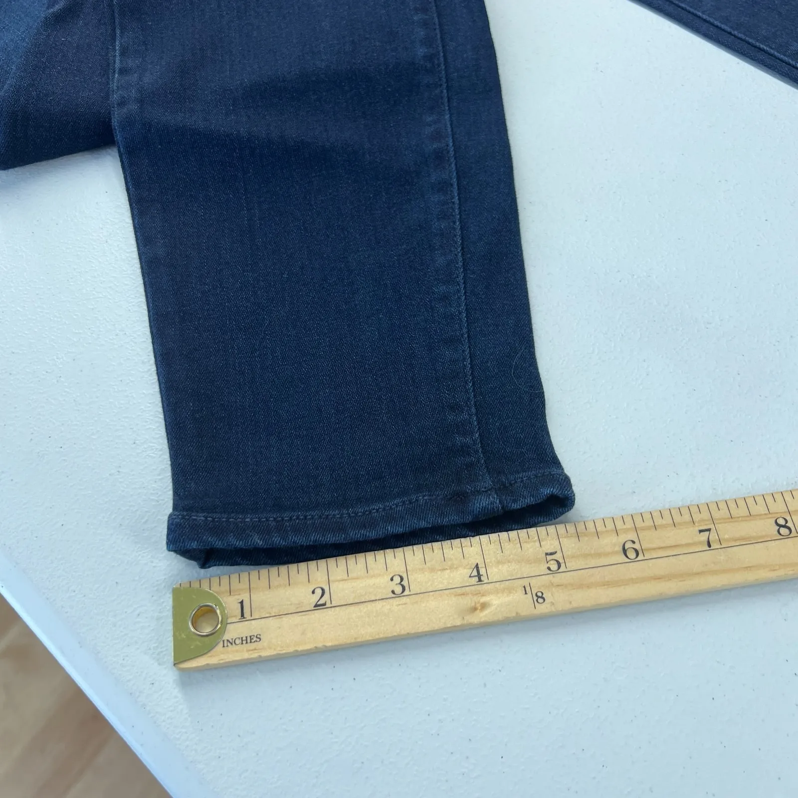 Paige Verdugo Ankle Jeans Womens 27 Blue Whiskering Denim Cotton Dark Wash - Image 14