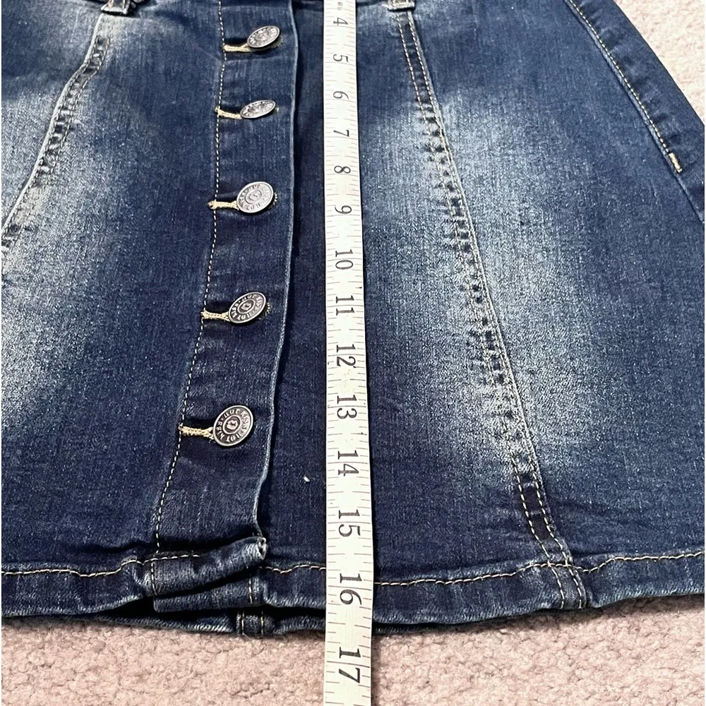 Women’s Blue Denim Mini Skirt with Button Closure - Image 9