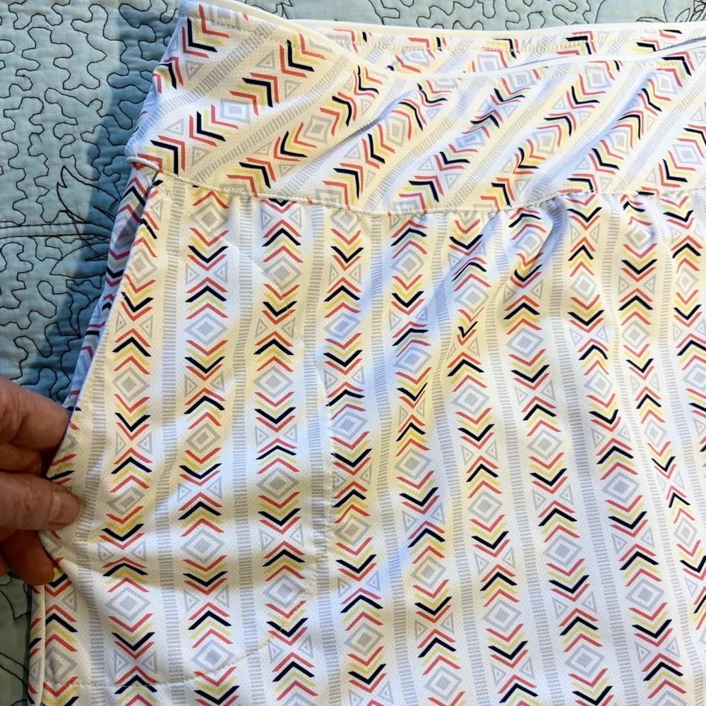 FAIRWAY & GREENE Raleigh Golf UPF50+ Athletic Skort ~White/Multi NWOT Sz L 💚 White Size L - Image 3