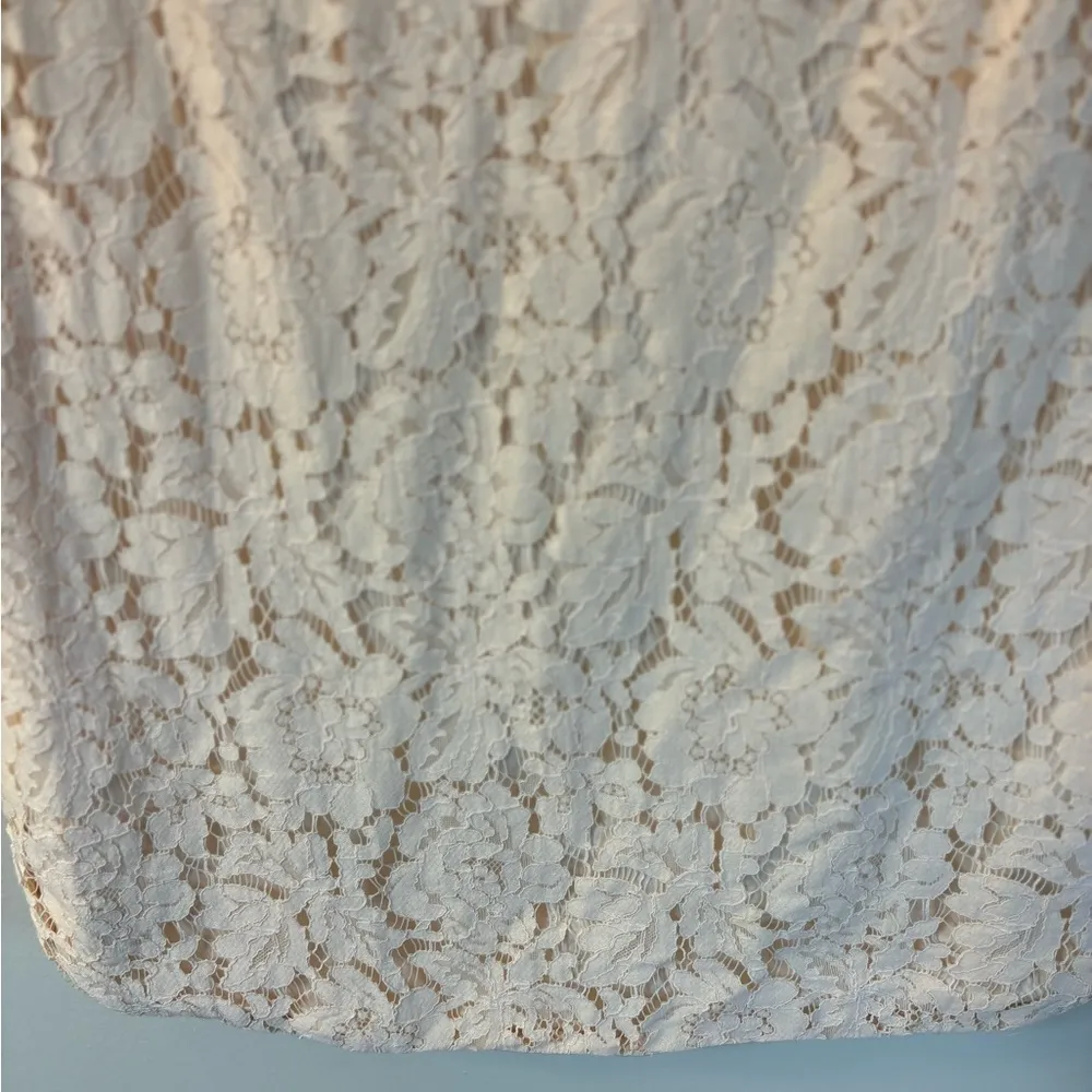 Vince Camuto 3/4 Length Sleeve Lace Dress Sz 6 Shirttail Hem Shift Dress… - Image 6