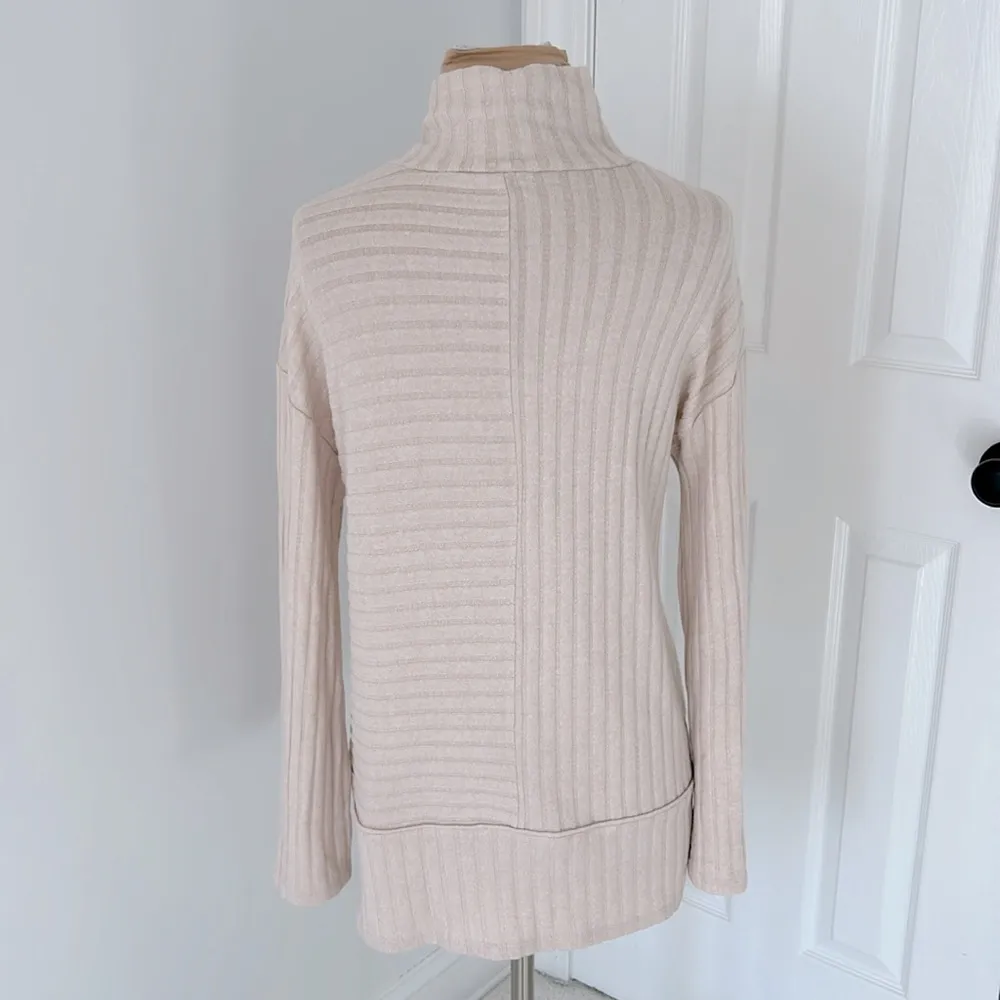 Anthropologie Saturday Sunday Ribbed Turtleneck Bell Sleeve Tunic Sweater - Image 2