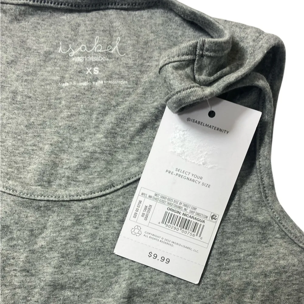 Isabel Maternity by Ingrid & Isabel Women’s XS Gray ribbed cotton blend tank top Size undefined - Image 3