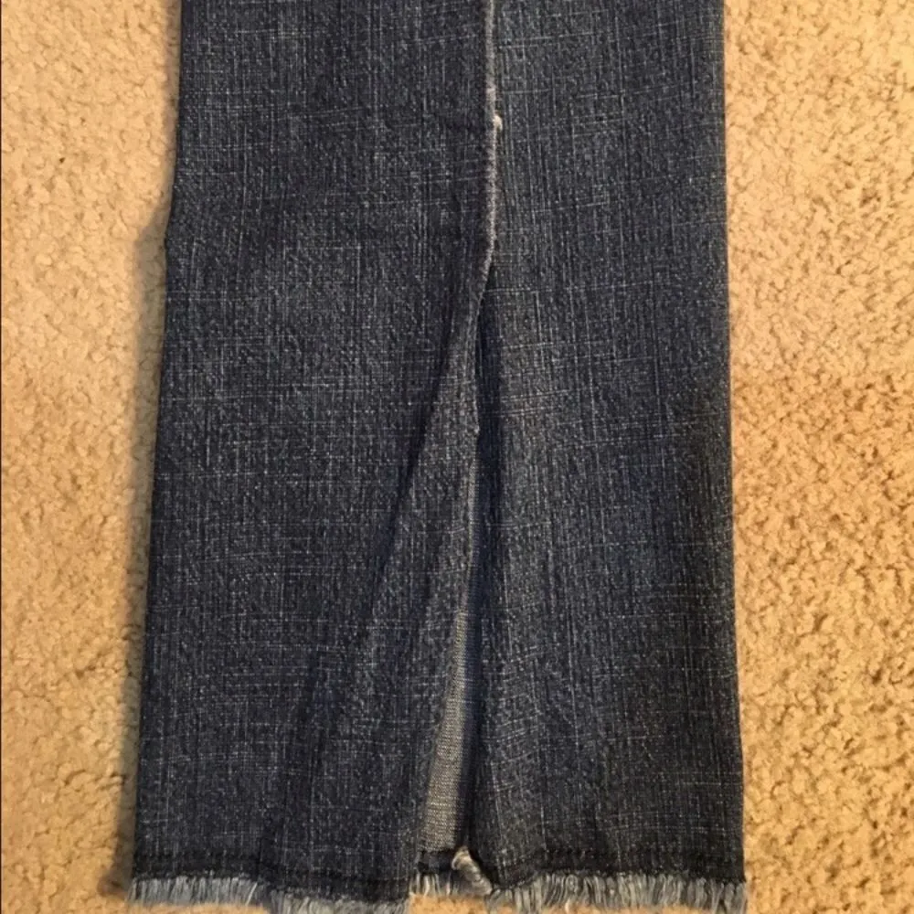Diesel Blue Denim Split Leg Distresses Mid Rise Jeans 28 - Image 3
