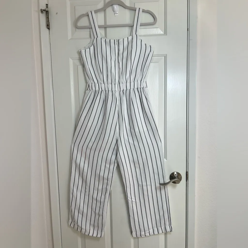 LOFT White and‎ Black Striped Jumpsuit - Image 5