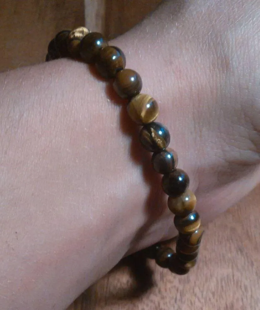 Tiger's Eye Beaded Stretch Bracelet - Image 5