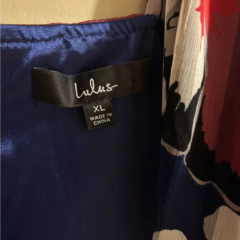 All About Love Royal Blue Floral Print Midi Dress Red Size XL - Image 4