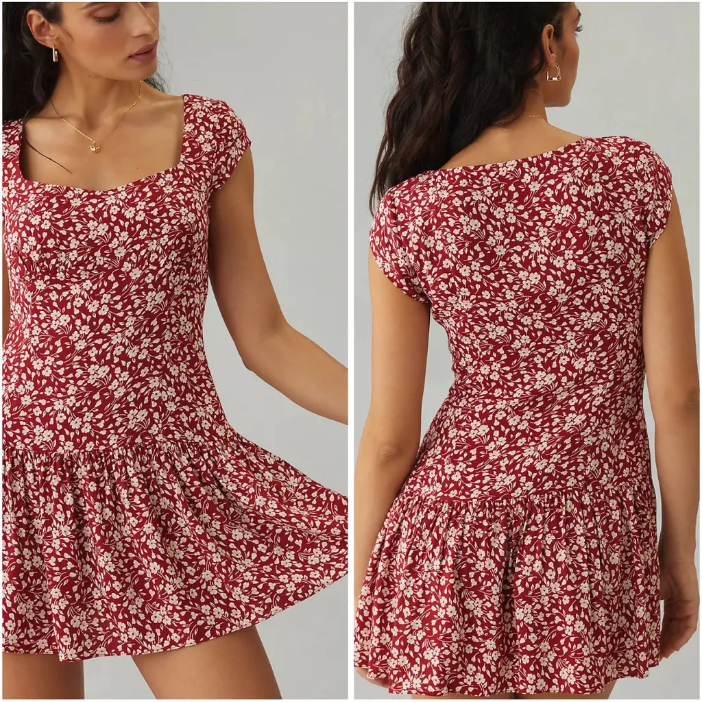 Reformation Olencia Mini Dress in Red Floral - Image 10