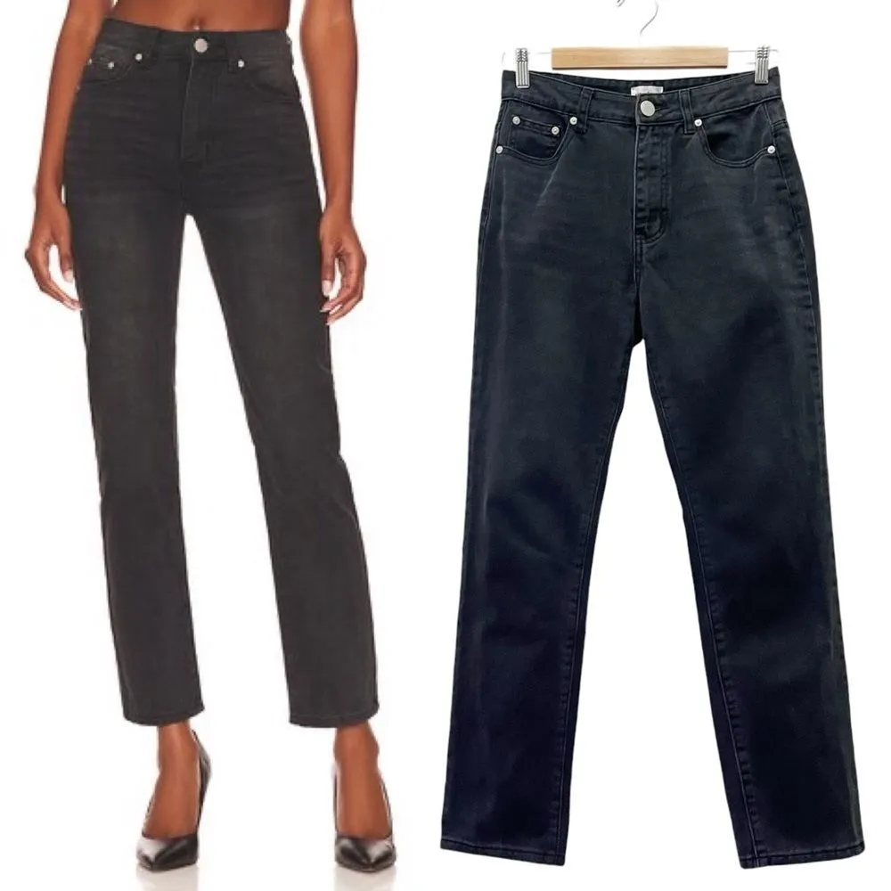 Superdown x Revolve Straight Leg Rigid Jeans Aged Black Wash Women’s Size 27 | 4 - Image 11