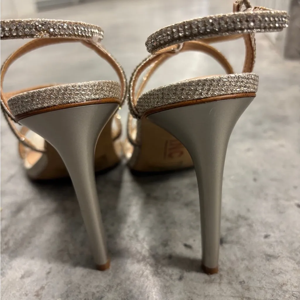 I.n.c. International Concepts Artif champagne crystals strappy heeled 8 - Image 4