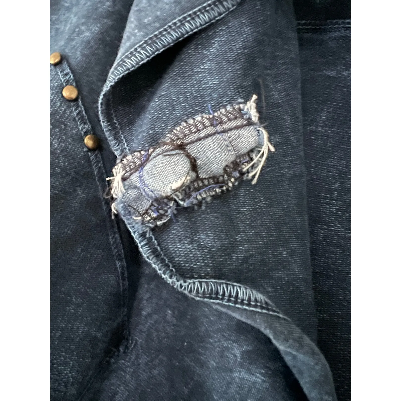 Testimony Los Angeles Size M acid wash blue draped sleeveless studded vest Size M - Image 3