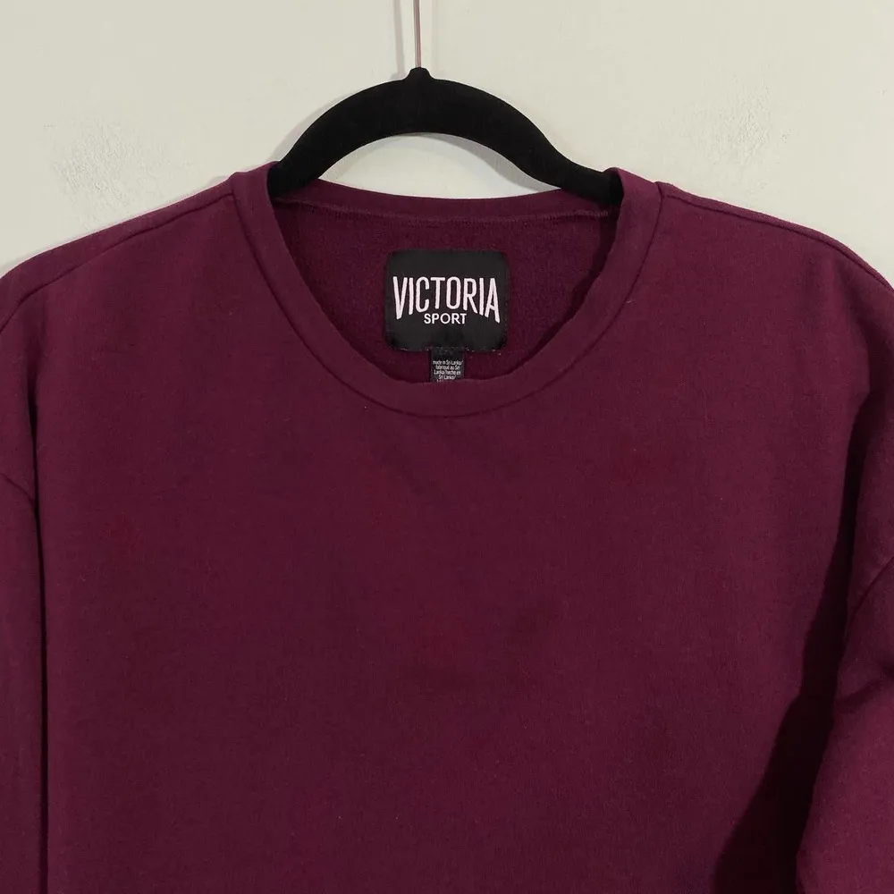 Victoria's Secret Sport Women's Maroon Fleece Lined Sweatshirt Size S - Image 3