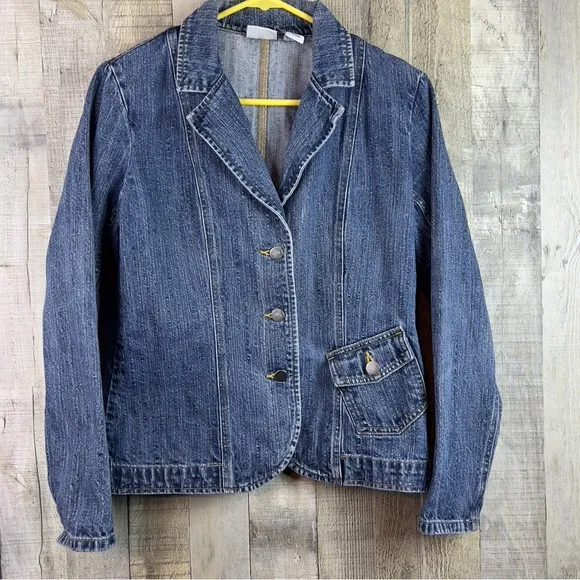 Kim Rogers Size Small Vintage Acid Washed Blue Denim Long Sleeve Jacket … - Image 1