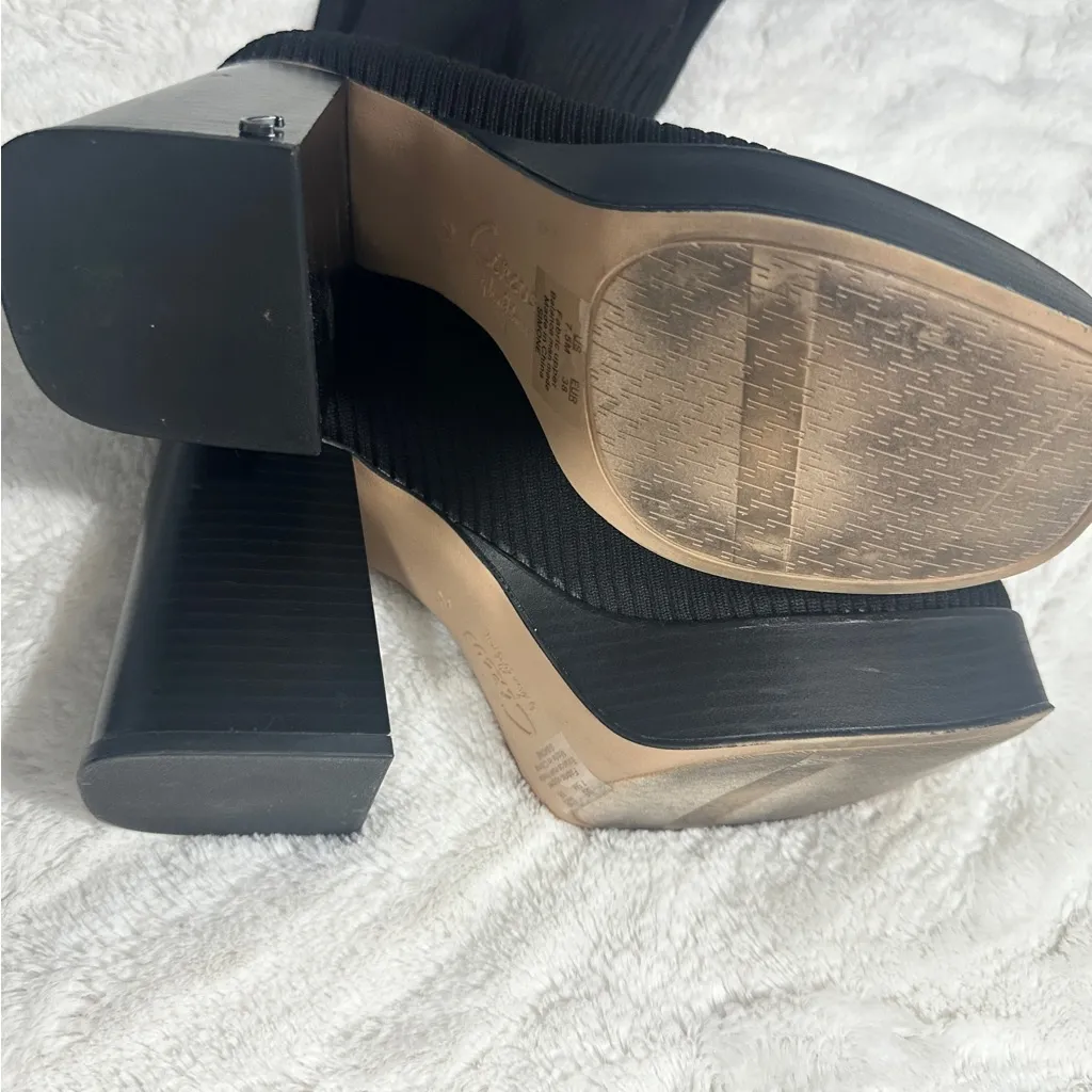 Circus By Sam Edelman Size 7.5M Women's Simone Black Knit Platform Winter Boots - Image 10