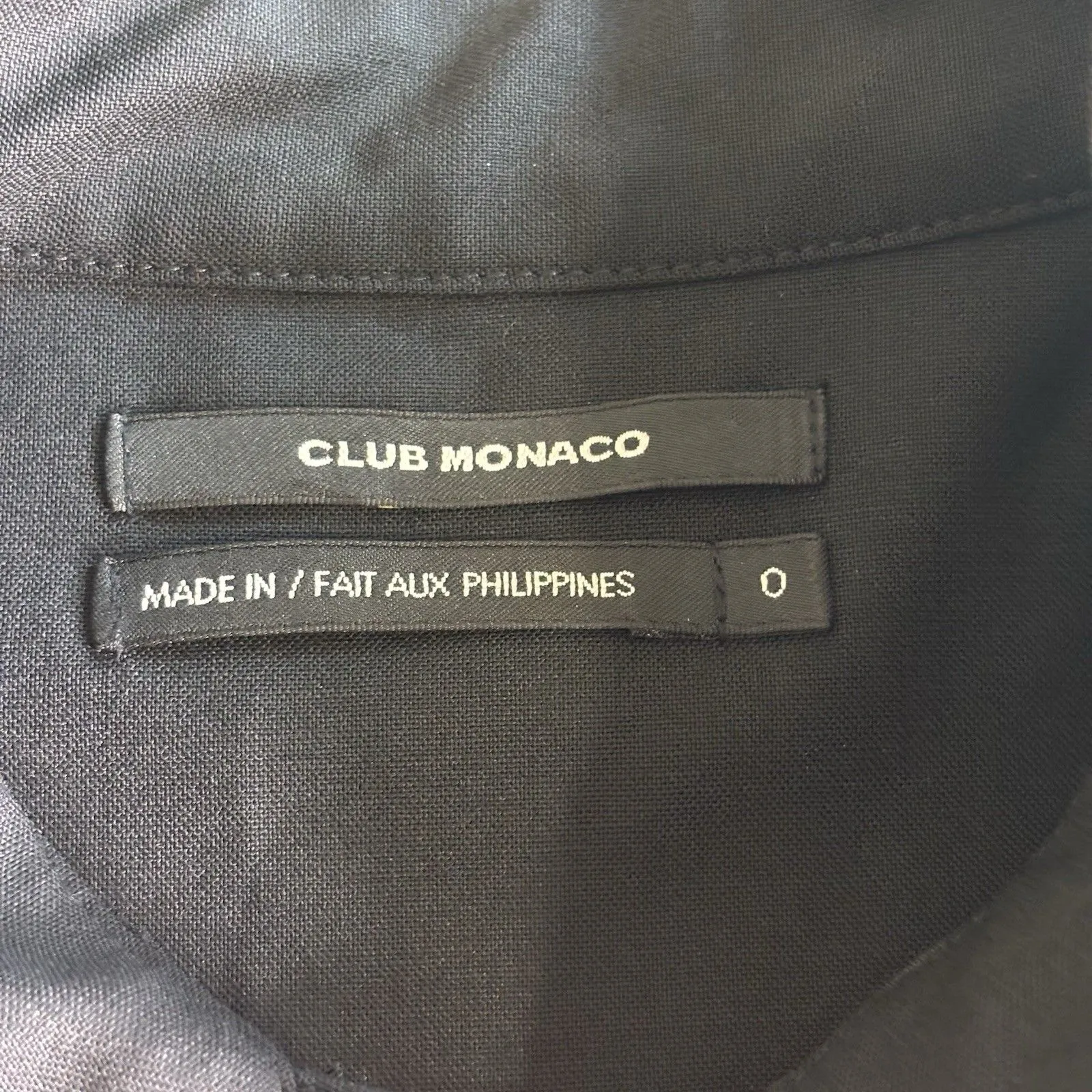 Club Monaco 95% Wool Black Shift Dress Size 0 Long Sleeve with Bow Neck Detail - Image 6