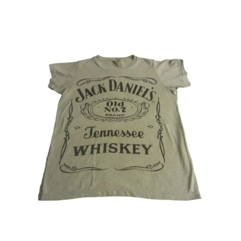 Jack Daniel’s Tennessee Whiskey Graphic Tee Gray Vintage Style T-Shirt Size S - Image 2