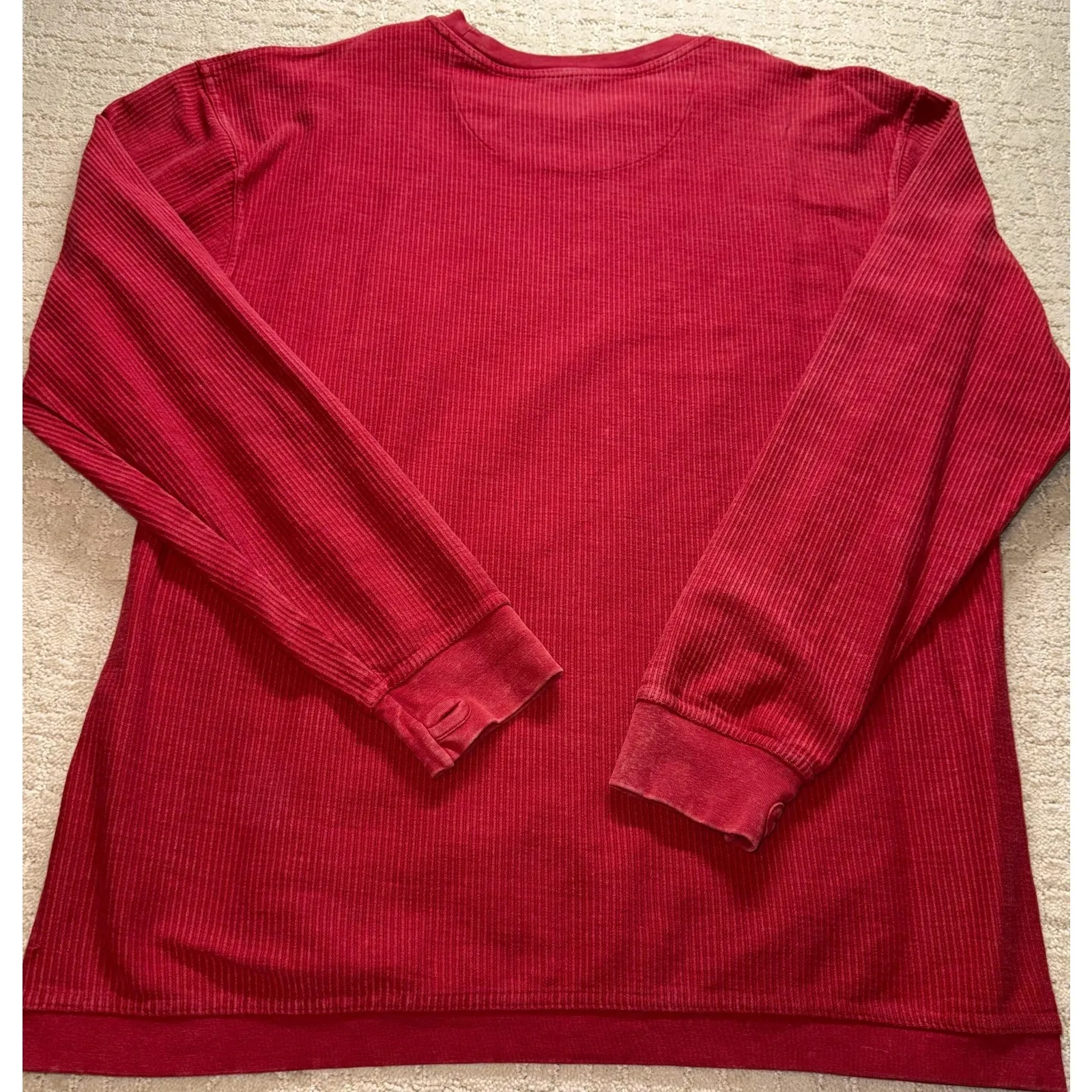 Royce Shirt Womens 2XL Red Ribbed Long Sleeve Cotton Crew Neck Tagless Tee - Image 7