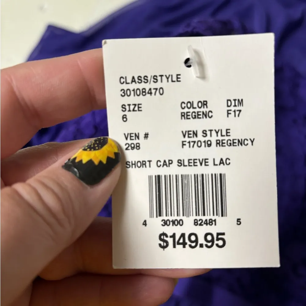 David’s Bridal Cap Sleeve Dress Size 6 Purple New Prom Formal Homecoming NWT - Image 6