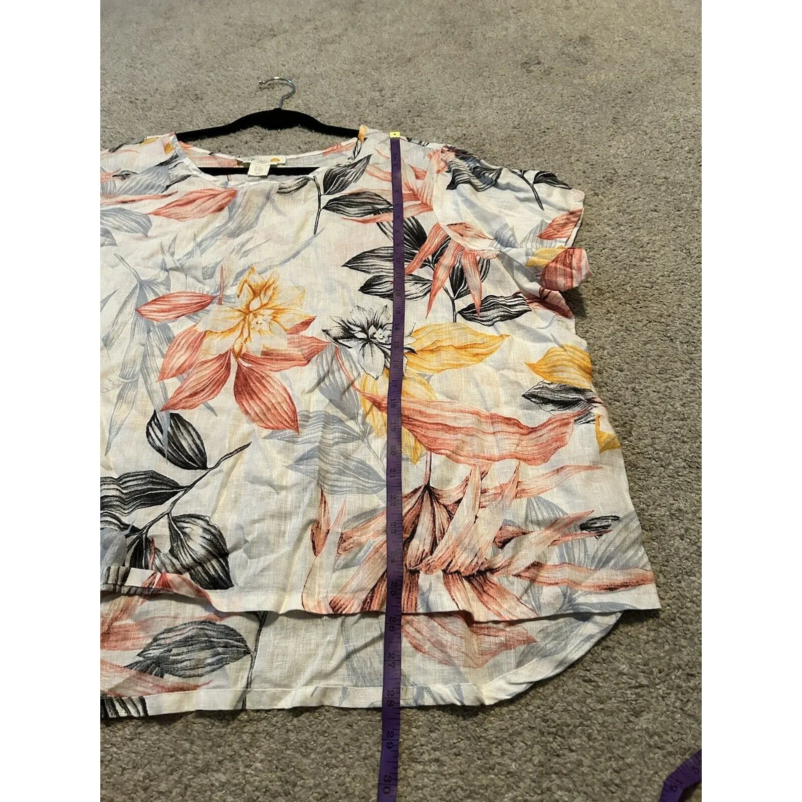 C&C California Linen Top Plus Sz 3X‎ Floral Lightweight - Image 5