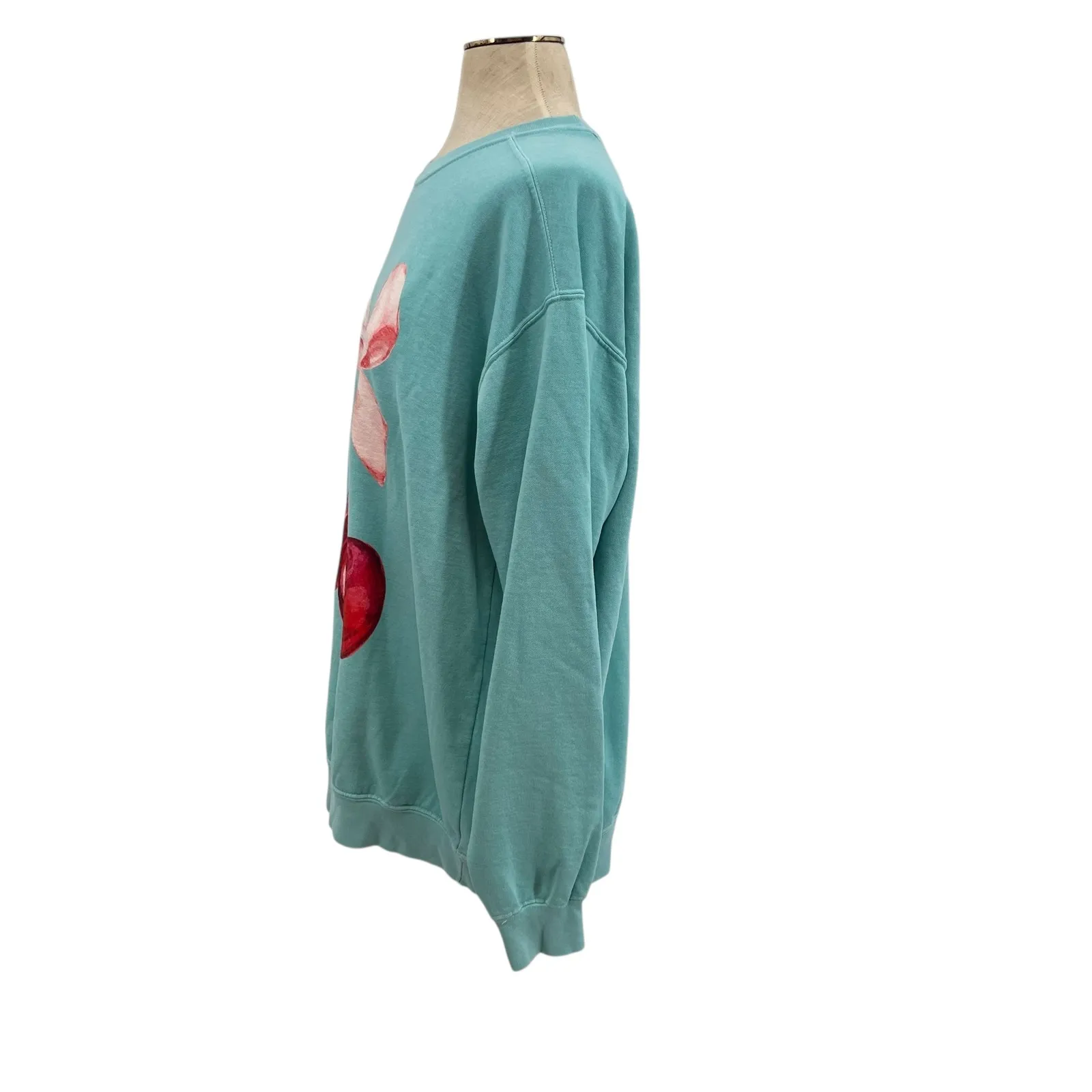 Comfort Colors Cherry Coquette Bow Sweatshirt‎ Cotton Teal Blue Size XL - Image 6