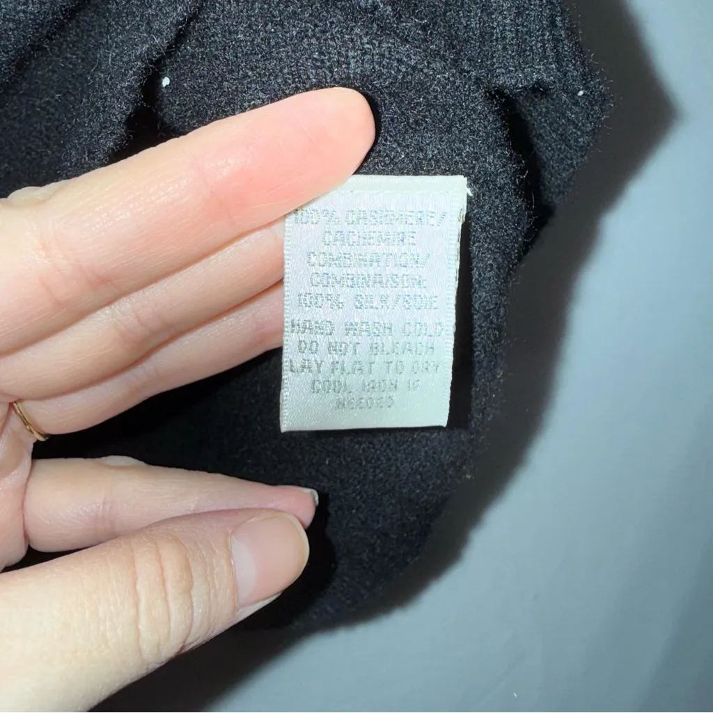 Whimsigoth Beaded‎ Silk Cashmere Black Knit Women's Top Mesh Puff Sleeves - Image 11