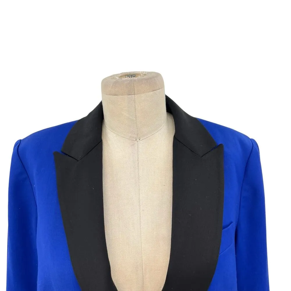 L.A.M.B. .‎ Double Breasted Wool Blend Blazer Cobalt Blue Black Size US 6 - Image 5