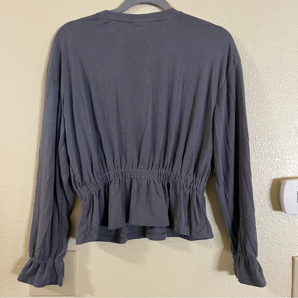 Target Women's a new day gray textured peplum top loose fit gray size XS - Image 7