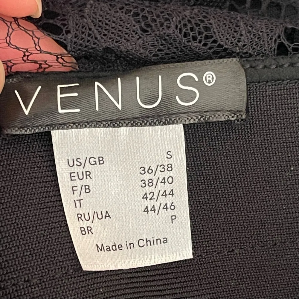 Venus Bandage Strappy Black Dress Women’s Size S Smooths Shapes Lace Detail Sexy - Image 9