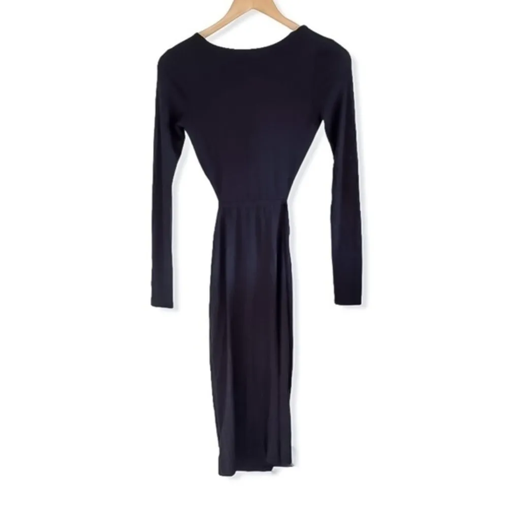 Aritzia Wilfred Free‎ Black Cutout NICOLAY Jersey Knit Dress Size XXS - Image 2