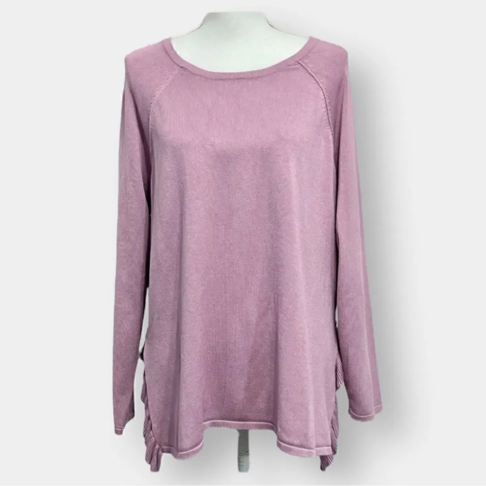 Avenue Mauve Pink Ruffle Sweater Sz 2X - Image 5