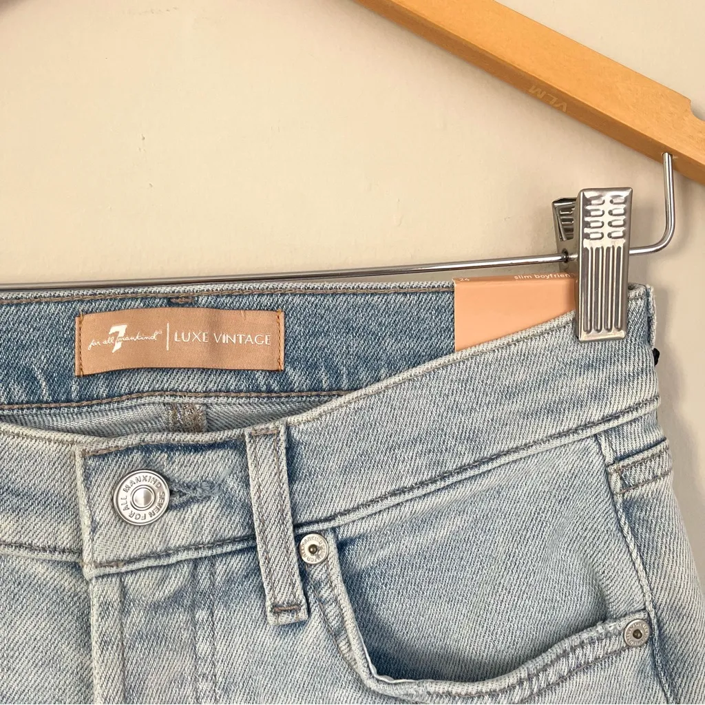 7 For All Mankind Josefina Slim Boyfriend Jeans Size 24 NWT - Image 6