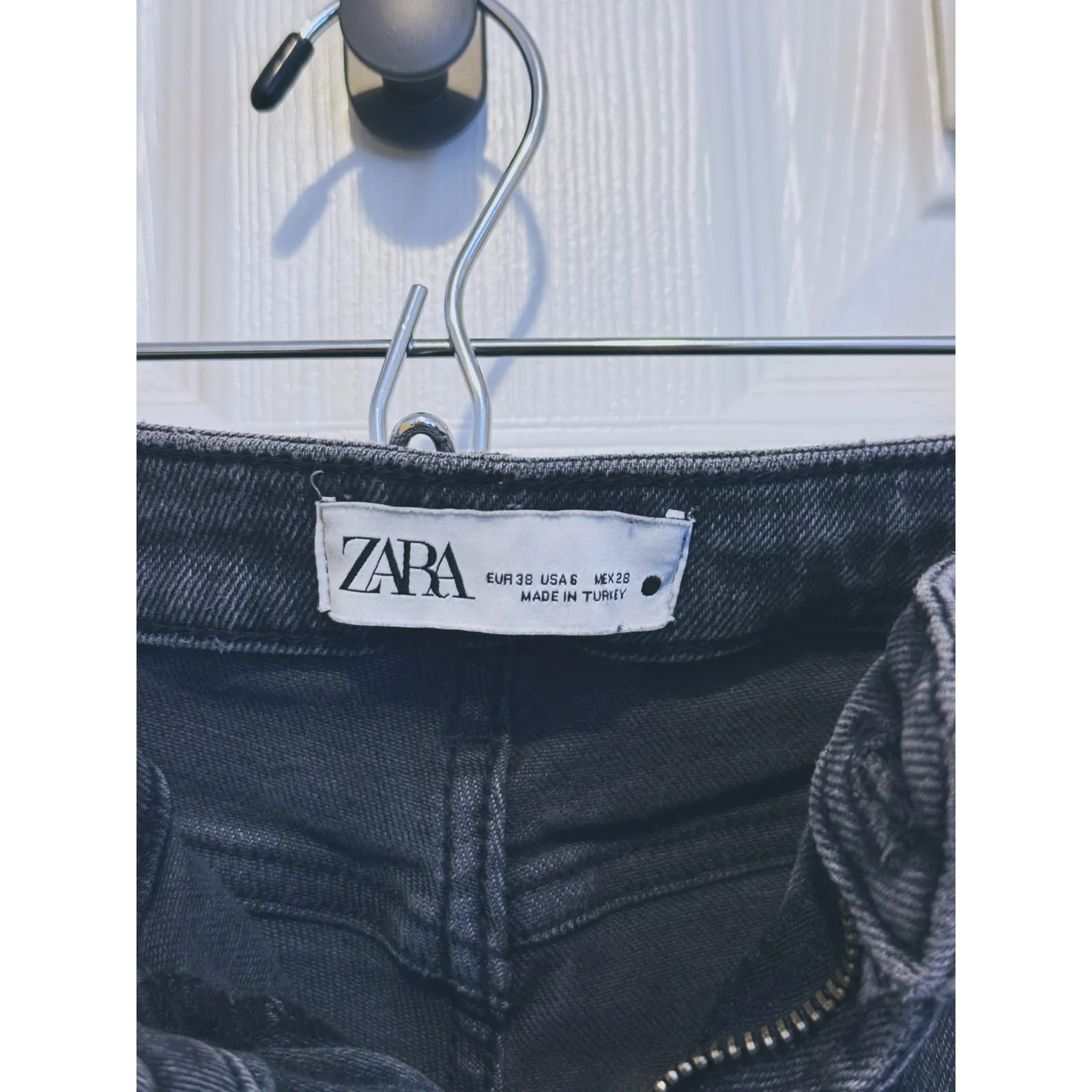 Zara The 80’s High Waist Skinny Jeans Black Size 6 Edgy Punk Classic Luxury - Image 4