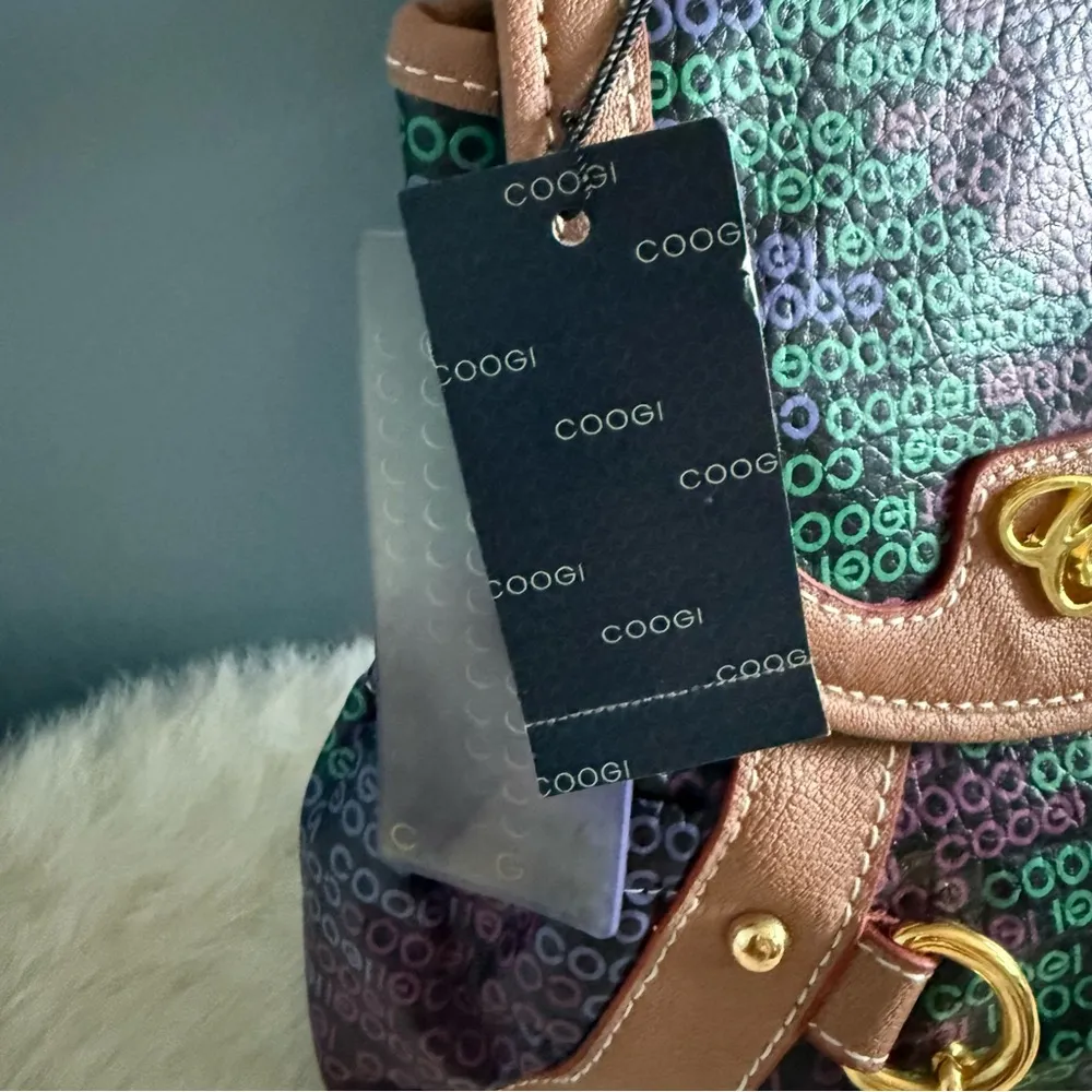 Coogi Logo Print Faux Leather Backpack - Image 3