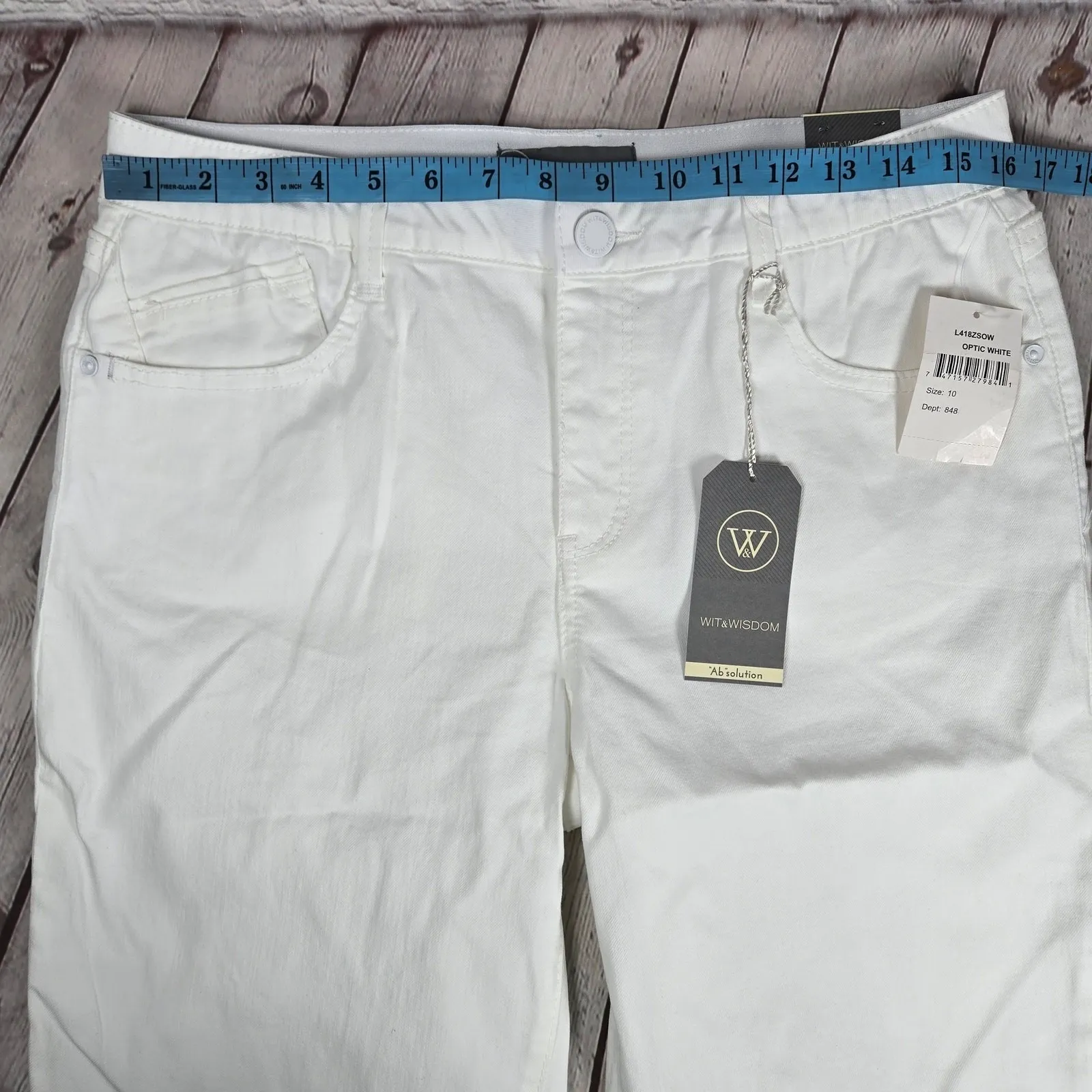 Wit & Wisdom 'Ab'Solution Denim Shorts in‎ Optic White 10 NWT - Image 7