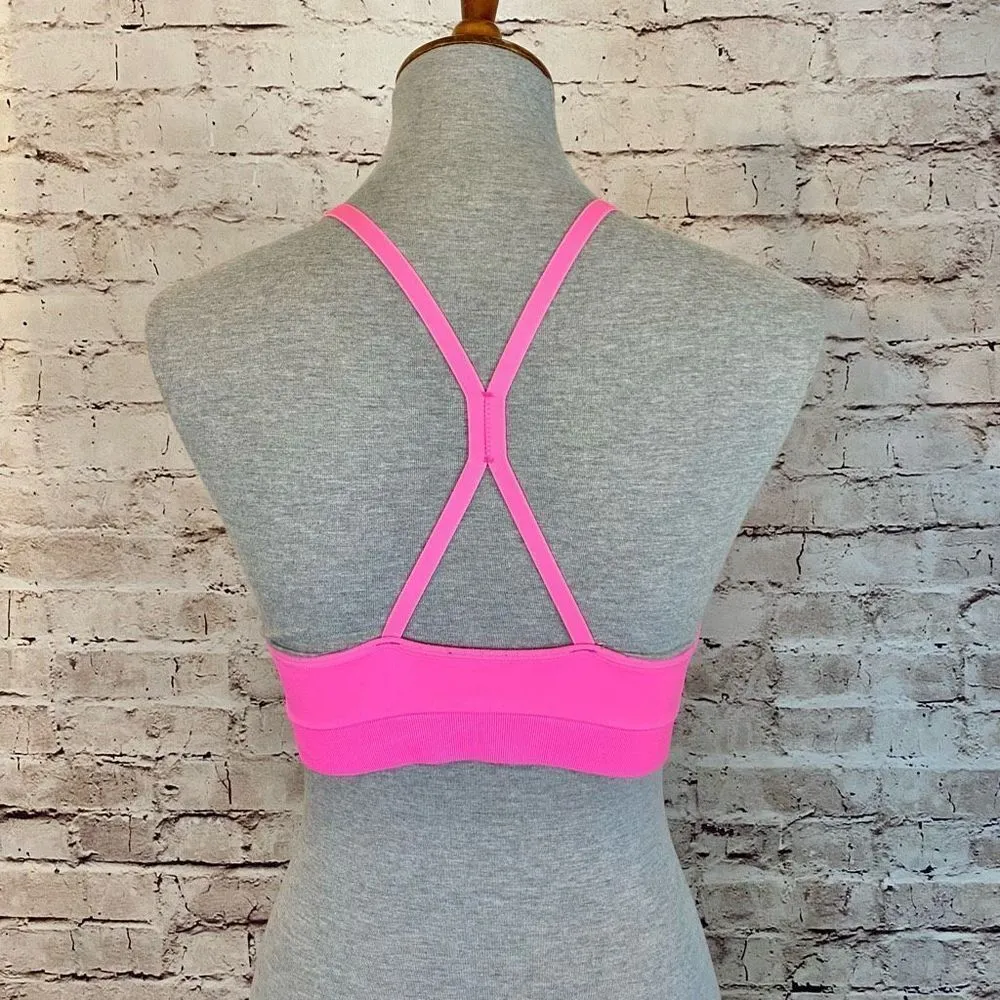 VSX Victoria’s Secret Sports Bra Pink Racerback Low Medium Impact Size Large - Image 3