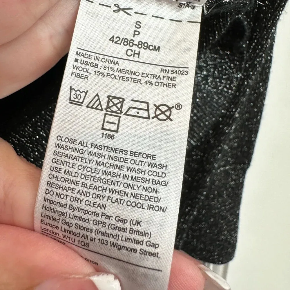 Banana Republic Merino Wool Grey Metallic Shimmer Button Down Cardigan Size S - Image 11