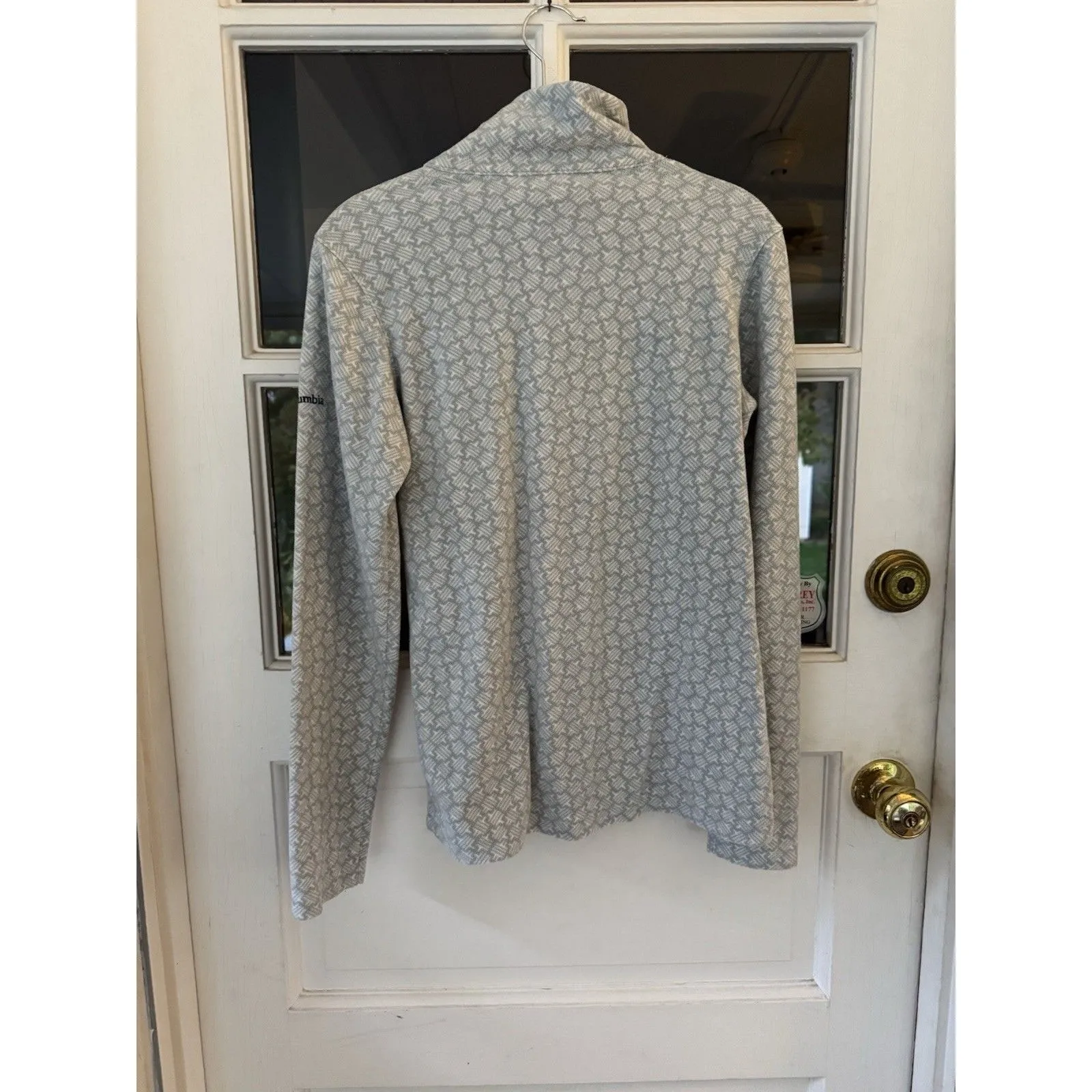 Columbia Sportswear fleece pullover 1/2 Zip Gray White Geometric XS Neutral - Image 7