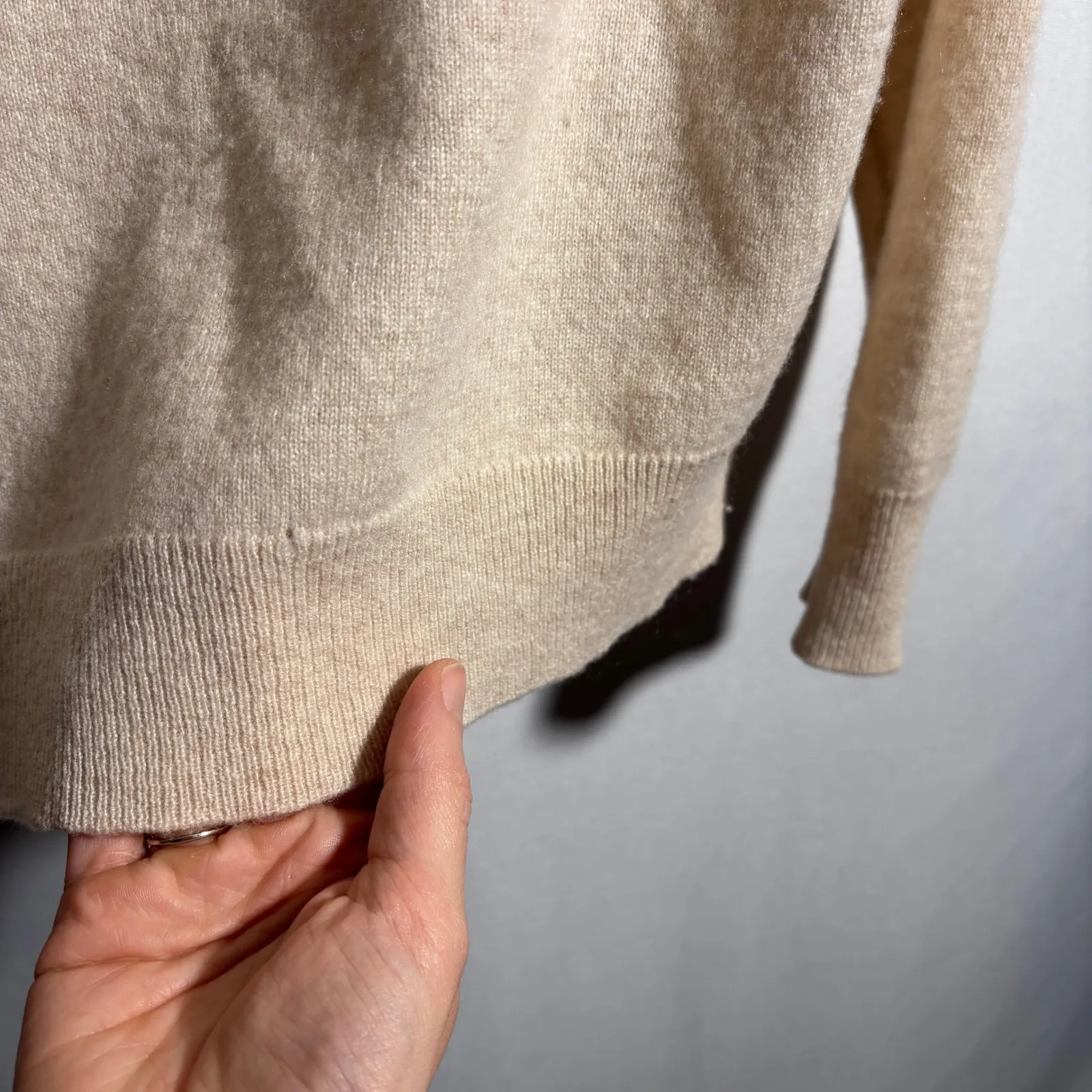 LILYSILK Women's 100% Cashmere Sweater Cream Boatneck Long Sleeve Size S Pink - Image 6